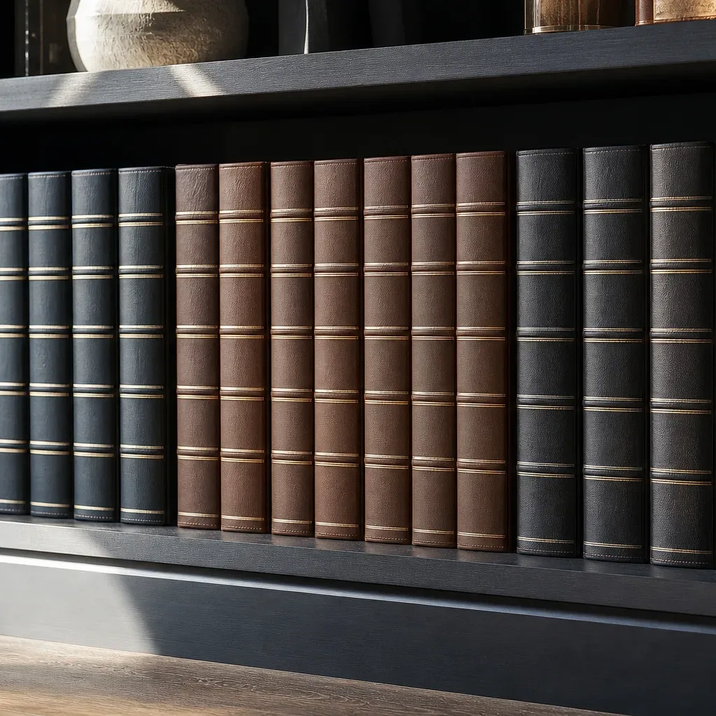 A row of law reports and reference volumes standing on a shelf